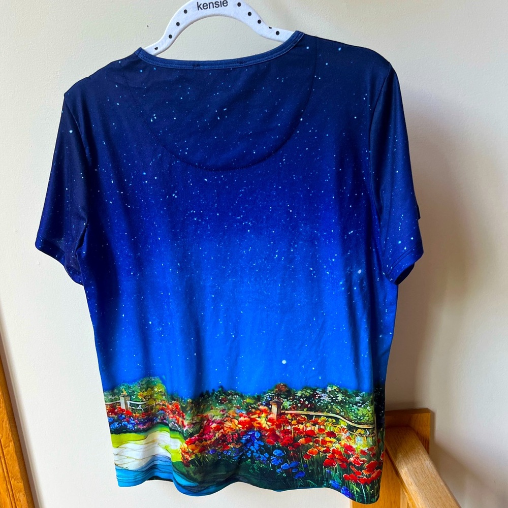 Gloria Vanderbilt Bling T Shirt Fireworks Patriotic USA Dogs Medium - Picture 4 of 4